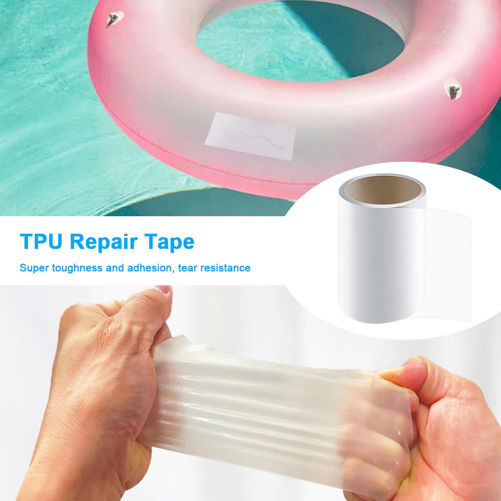 1M Roll TPU Pool Repair Patch Kit Waterproof Inflatable Patch Repair Kit for Air Mattress Swimming Pool Bounce House Tent