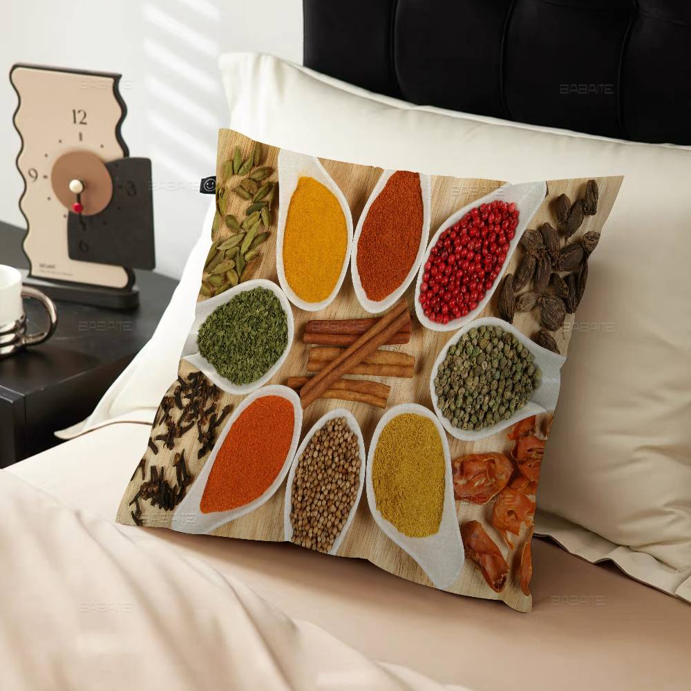 Grains Spices Peppers Cushion Cover Polyester Sofa Cushions Decorative Throw Pillows Home Decoration Pillowcover