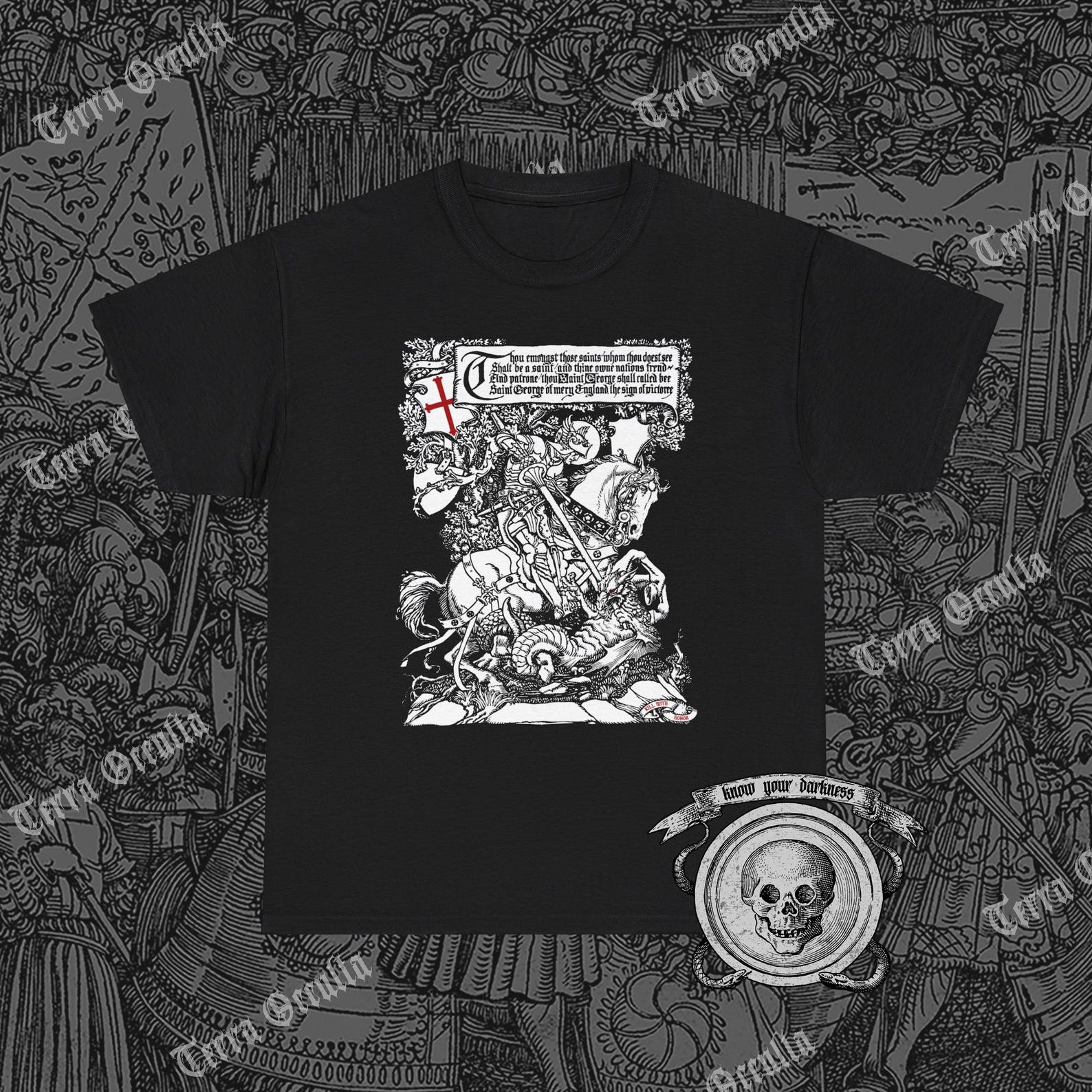 Saint George Killing the Dragon Shirt, Medieval Knight, Crusader, Knight in Armour S
