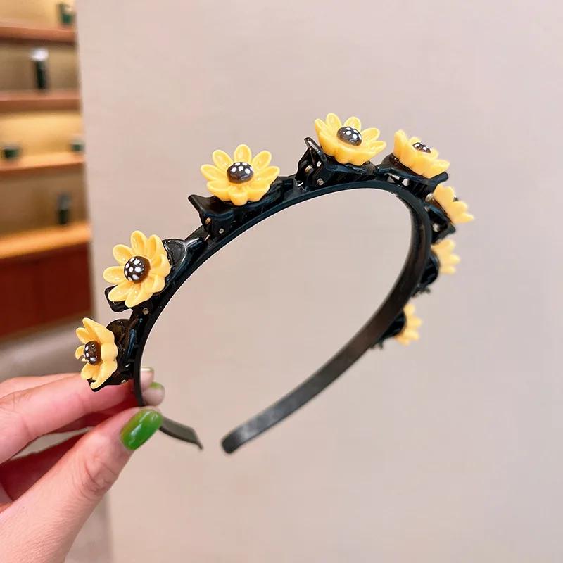 Cartoon Children's Braided Hairband Korean Style Sweet Headband for Kid Fashion Girl Hair Accessories