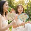 Shell-shaped Hand-Woven Fan Cute with Hanging Hoop Decorative Handheld Fans Natural Eco-Friendly Hand Braided Fan Home Decor