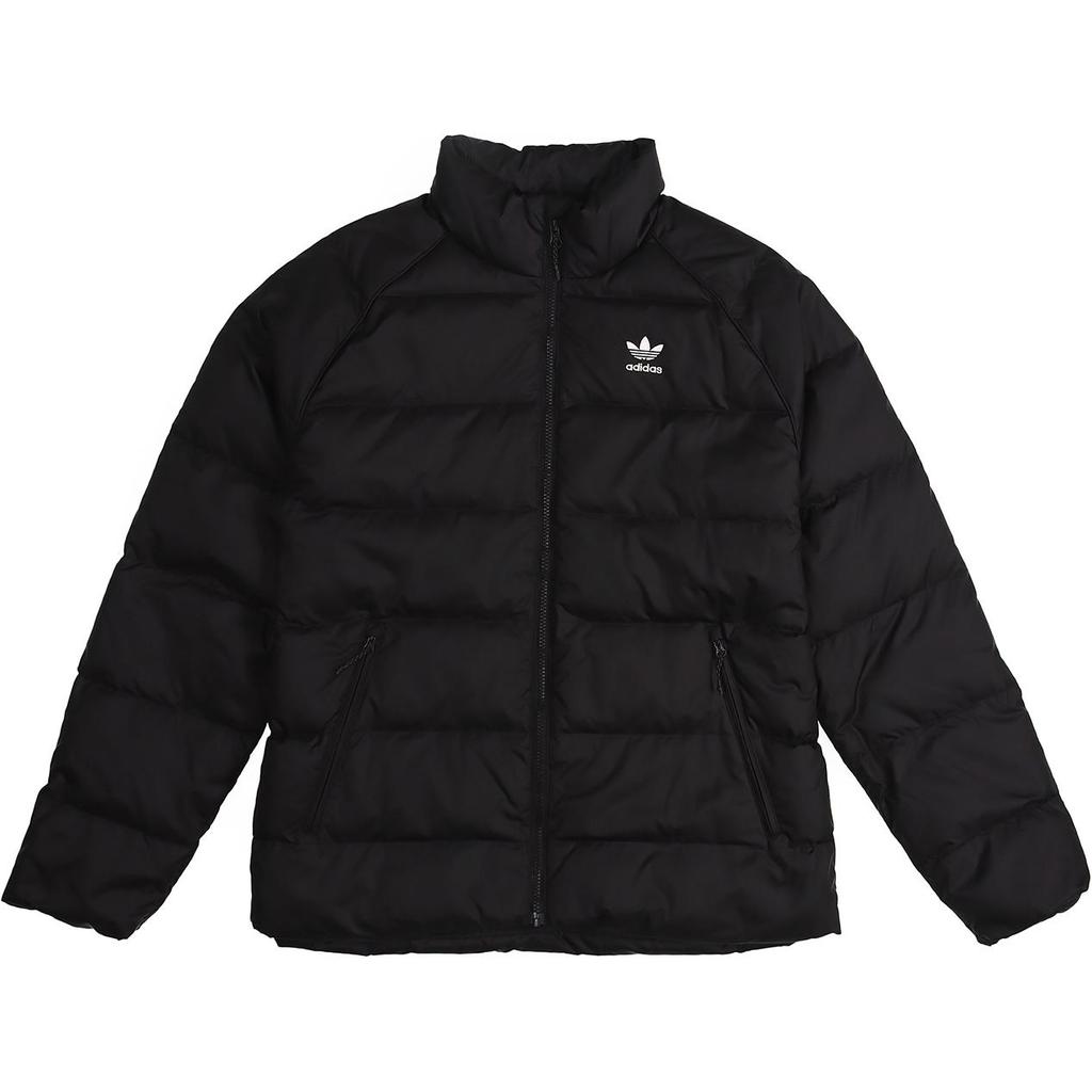 Adidas Originals Solid Color Warm Zip-Up Collar Down Jacket For Winter Men Outerwear Black ED5837