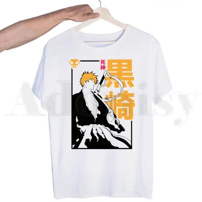 BLEACH Japanese Anime Unisexga Ichigo Kuchiki Byakuya Tshirts  Unisex Fashion Summer T-shirts Tshirt Top Tees Streetwear Harajuku Funny Shirt
