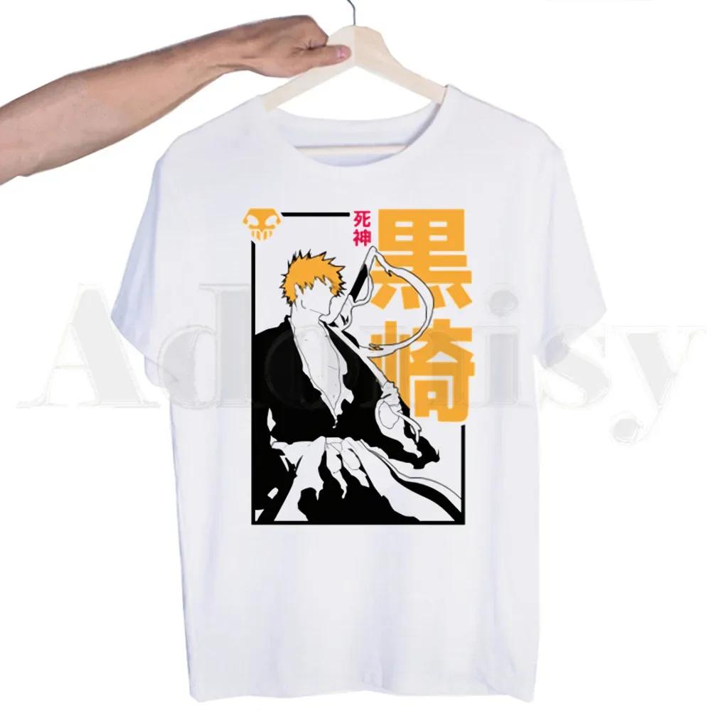 BLEACH Japanese Anime Unisexga Ichigo Kuchiki Byakuya Tshirts  Unisex Fashion Summer T-shirts Tshirt Top Tees Streetwear Harajuku Funny Shirt