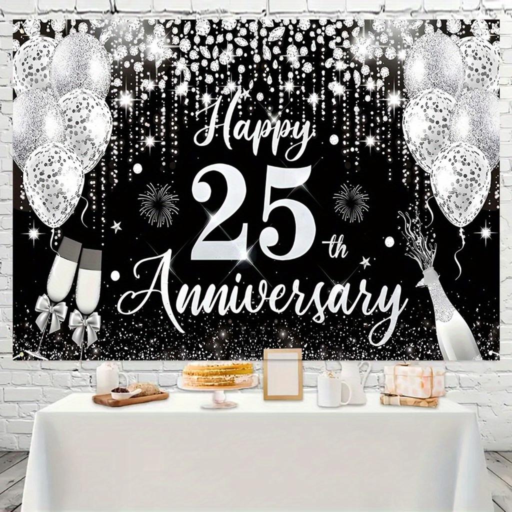 An elegant 25th anniversary celebration background banner, a refined gathering, a milestone celebration event