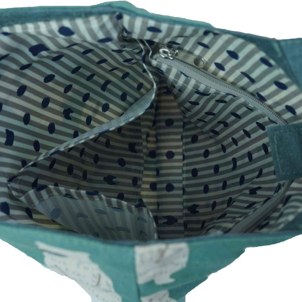 [Kusuguru Japan] Printed Tote Bag, Bear Pattern, GR