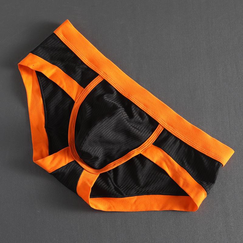 Men's Sexy Low Waist Triangle Briefs with Hip Lifting Design, High Elastic Polyester-Cotton Blend, Large Pouch