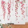 Beautiful Vine Pink Flower Wall Stickers for Living Room Bedroom Wall Decor Girl Room Decoration Children's Wall Decal Wallpaper