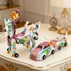2 Stück Auto-Transformationsspielzeug Magnetische Kollision Verwandlungs-Hirschform 2-in-1 Interaktives Mechanisches Puzzle-Spielzeug