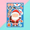 8/16Sheets Christmas Puzzle Stickers Santa Snowman Xmas Tree Make a Face Sticker Kids Party Favors Toy Gift New Year Decoration