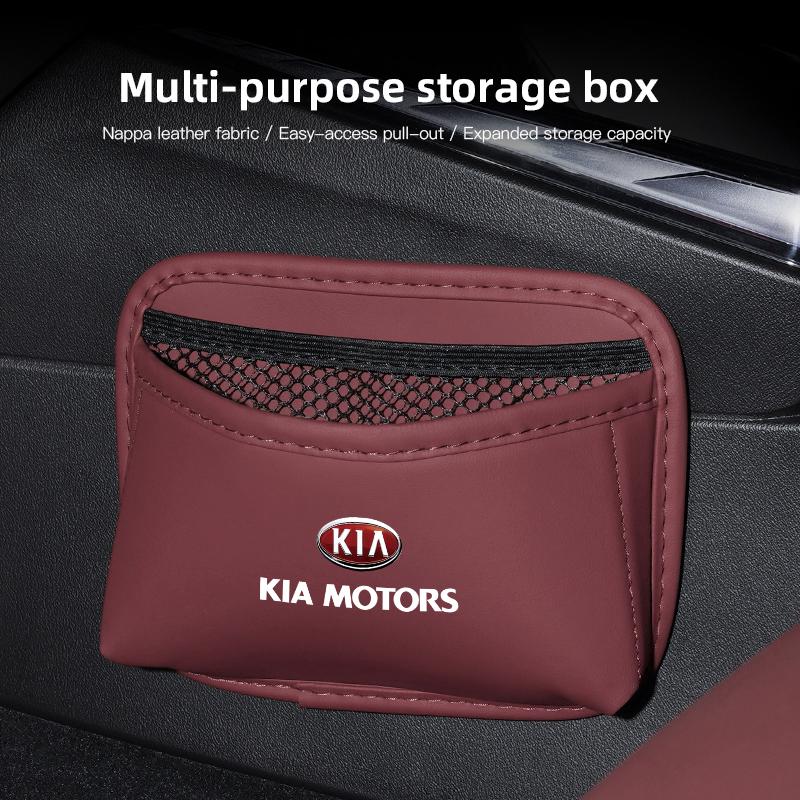 AHX1 PU Leather Car Storage Organizer Bag Pocket For KIA K5 K9 Sorento Ceed Sportage Carnival Stinger Forte Niro Cadenza Soul Cerato