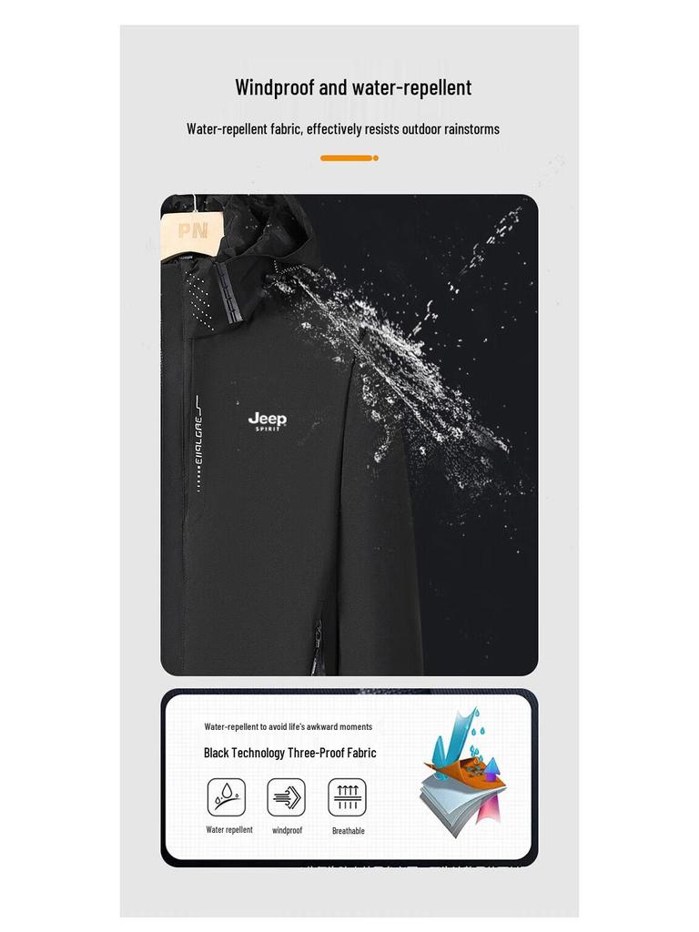 JEEP SPIRIT Men's Hooded Waterproof Winter Padded Jacket