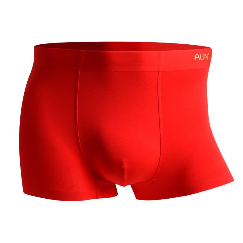 

AUN Мужские счастливые красные модальные боксеры-брифы, набор из 2 штук, подарочный набор UM707 3XL