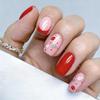 Valentine's Day Red Heart Lips Nails Set - 24 Detachable Wearable Pieces
