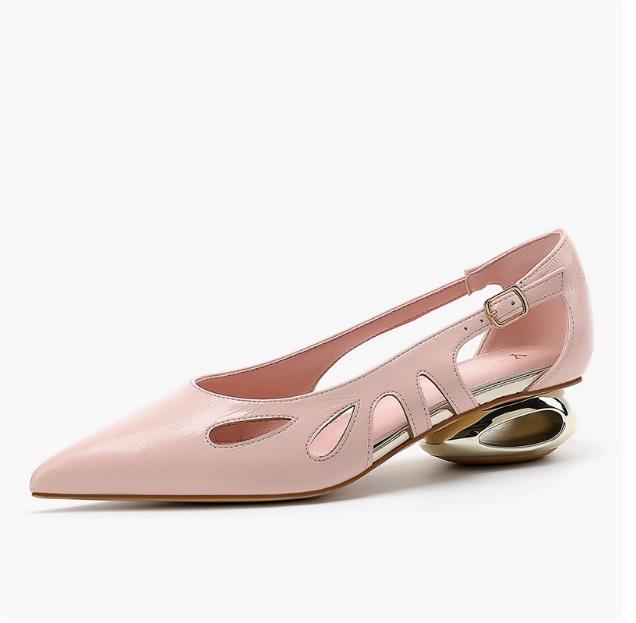 Fashion Slip-on French Shallow Wrapped Toe Low Heel Shoes Women's Summer New Pointed Toe Small High Heel Single Shoes