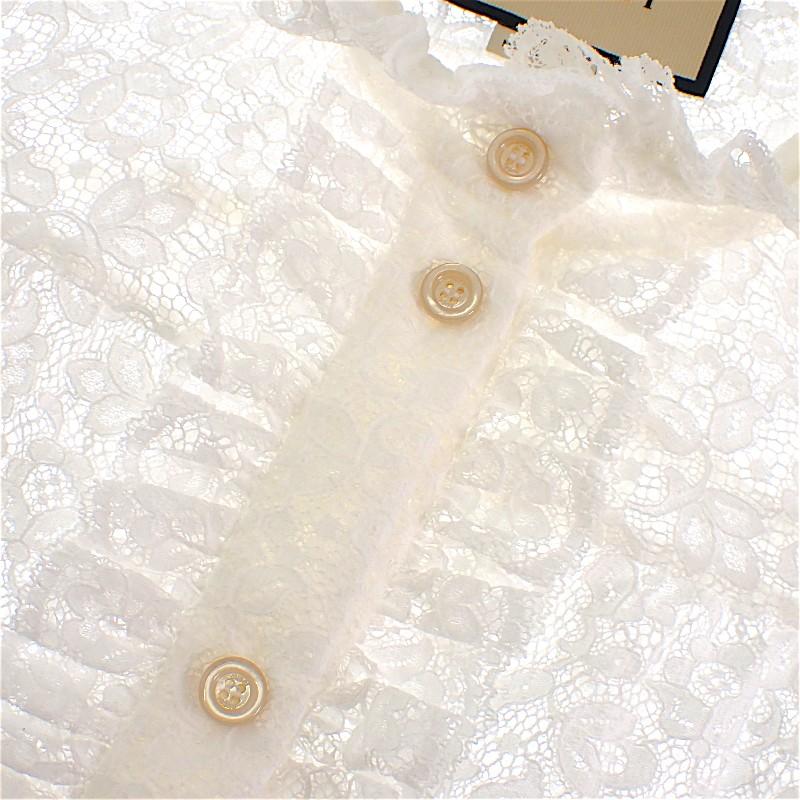 Gucci 42 Long Sleeve Shirt white/White cotton/Nylon Women