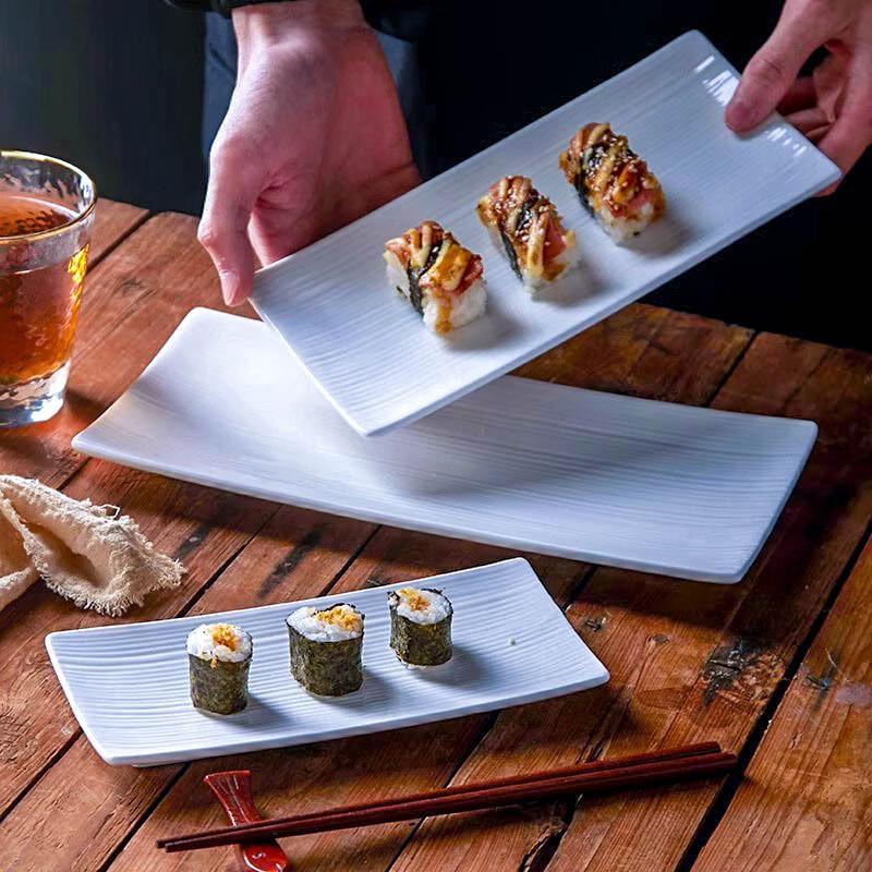 Japanese Ceramic Rectangular Sushi Plate