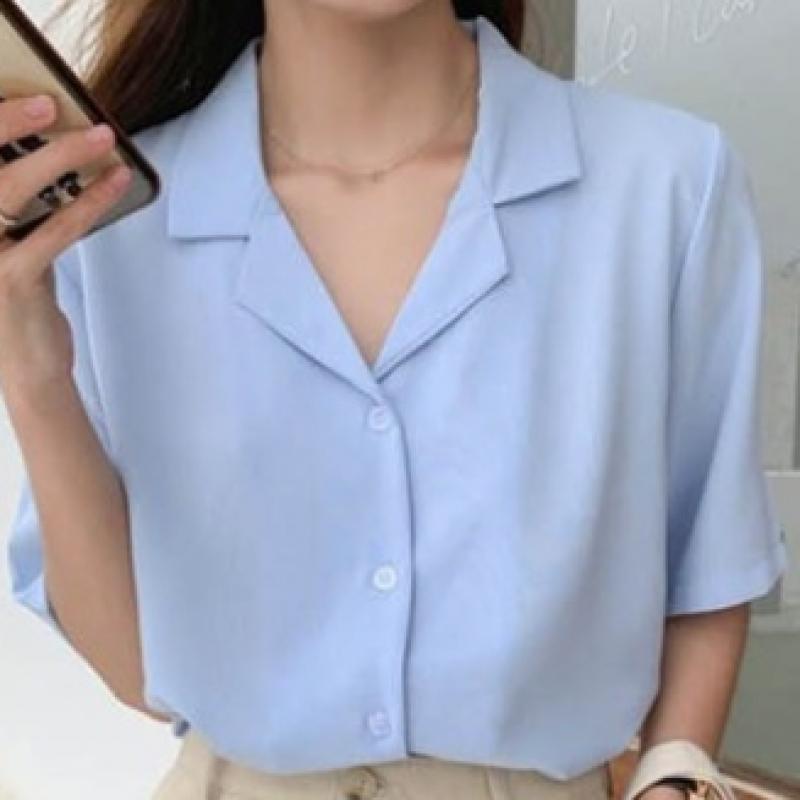 [Shop  ] Women S Wrinkle Free Body Cover Work Look Short Sleeve Shirt blouSe Won Wbl We36945