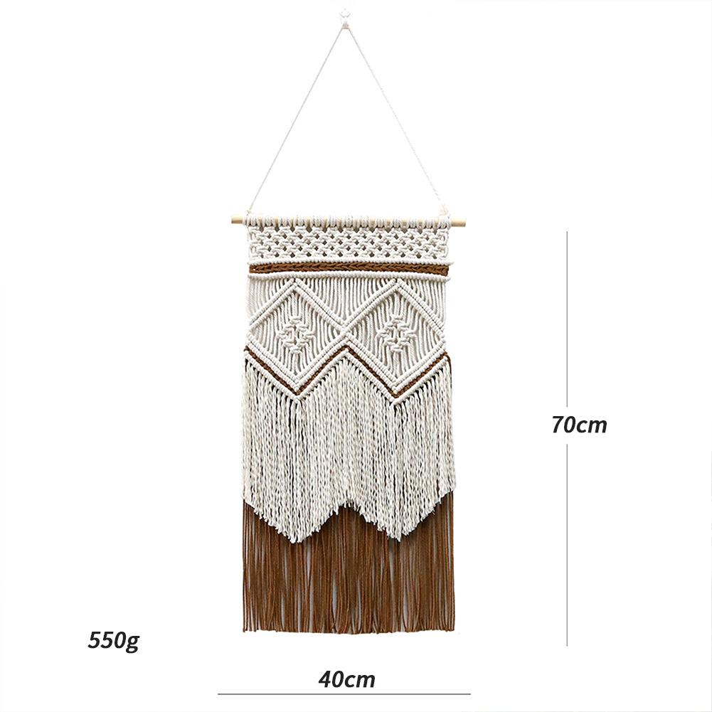 Bohemian Wandbehang Wandteppich Makramee Wanddeko Traumfänger Handgefertigte Handarbeit Für Schlafzimmer Wohnzimmer Dekor D40 x 70cm