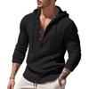 Herren Langarm-Leinenhemden, Kapuzen-Freizeit-T-Shirts und Sweatshirts in lockerem Schnitt