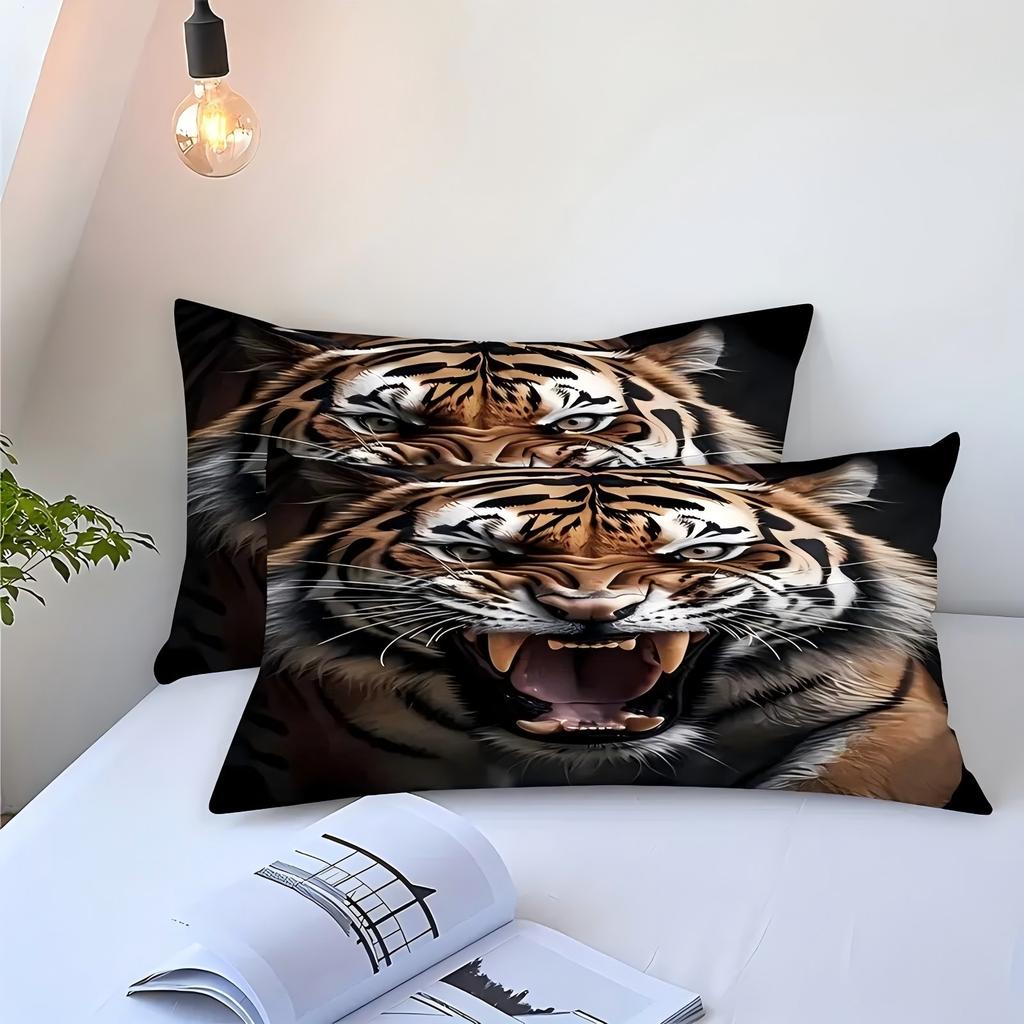 Tiger pattern 3D Printed Duvet Cover Wildlife Theme Soft Comfortable Bedding Set For Teens Adults Quilt Cover Set Pillowcases