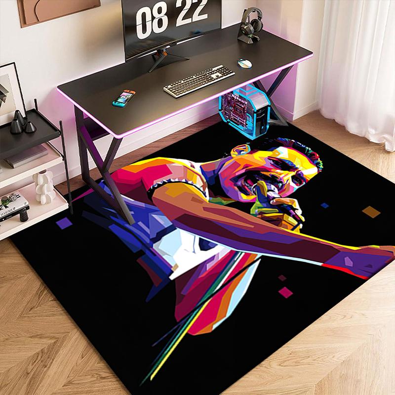 1pc Freddie Mercury album poster Carpet Rug for Living Room Bedroom Home Sofa Decoration,Kids play Non-slip Floor Mat
