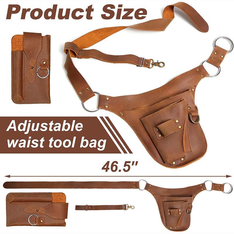 

Кожаный пояс для садовых инструментов - Подарки для женщин-садоводов - Пояс для инструментов - Органайзер для садовых инструментов, кобура, сумка - Подарок для садоводов и флористов коричневый