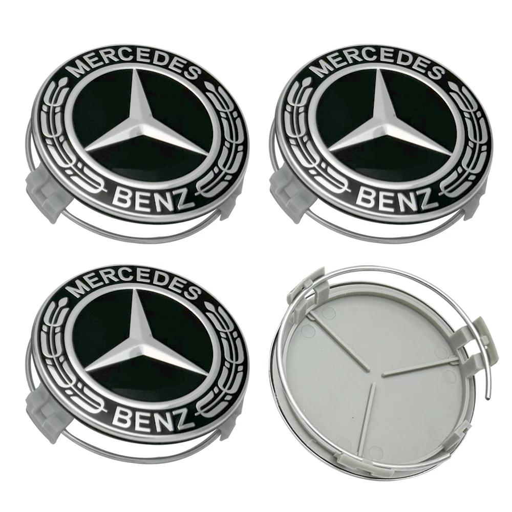 

4 шт. 75 мм Черные Колпаки на Центр Колеса для Стайлинга Автомобиля для Mercedes Benz W211 W203 W204 W210 W212 W220 W205 W124 AMG W202 CLA