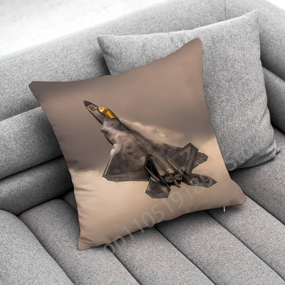 Fighter Plane F-F-22 S-SU-57 Raptor Throw Pillow Case For 55x55cm 30x30cm 50x50cm 45x45cm 40x40cm Square Chair Pillowcase Case
