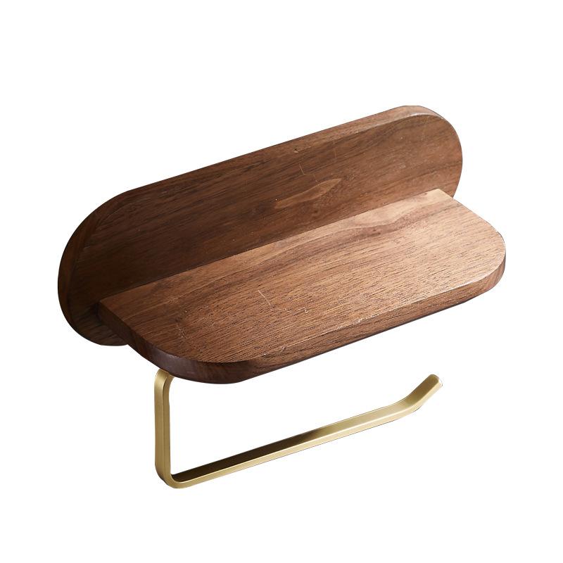 Brass Walnut Bathroom Multipurpose Storage Rack Wall Mounted Towel Rack Brushed Gold Dresser Storage Rack Bathroom Shelf