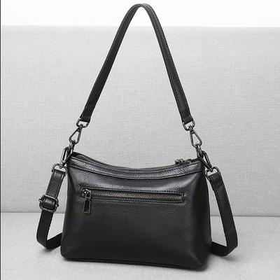 Underarm Bag, First Layer Cowhide Fashion Bag, Genuine Leather One Shoulder Crossbody Portable Casual Soft Leather Middle-Aged Mother Bag Small Bag
