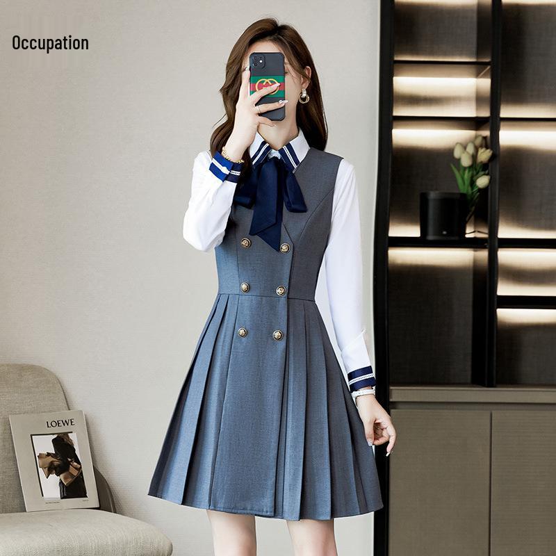 Autumn/Winter Professional Women's Long-Sleeve Suit - College JK Style Kindergarten Teacher Uniform
