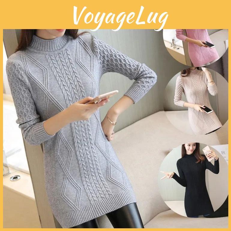 And Fall Womens Midlength Winter Knitted Pullover Bottoming Shirt Half Turtleneck Casual Sweater