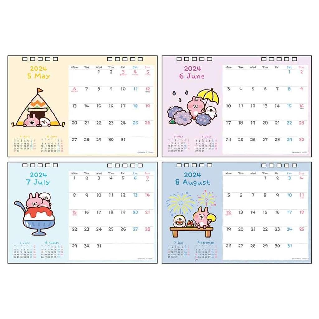 Sunstar Stationery Kanahei 2024 Desk Pisuke and the S8520356 Calendar, Rabbit,
