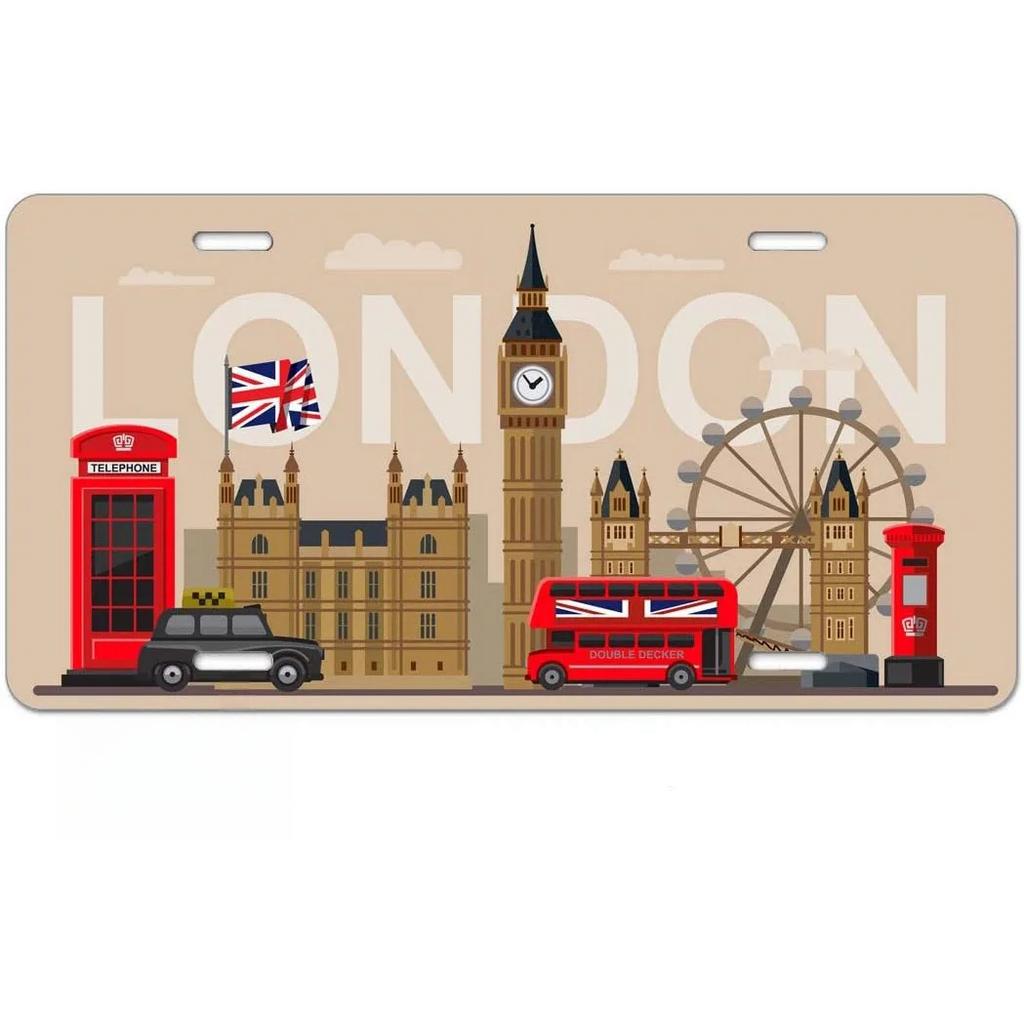 Vintage Capital City Licenses Plate Metal Plaque Metal Aluminum Sign for Restaurant Bar Workshop Cafe Pub Man Cave Decoration