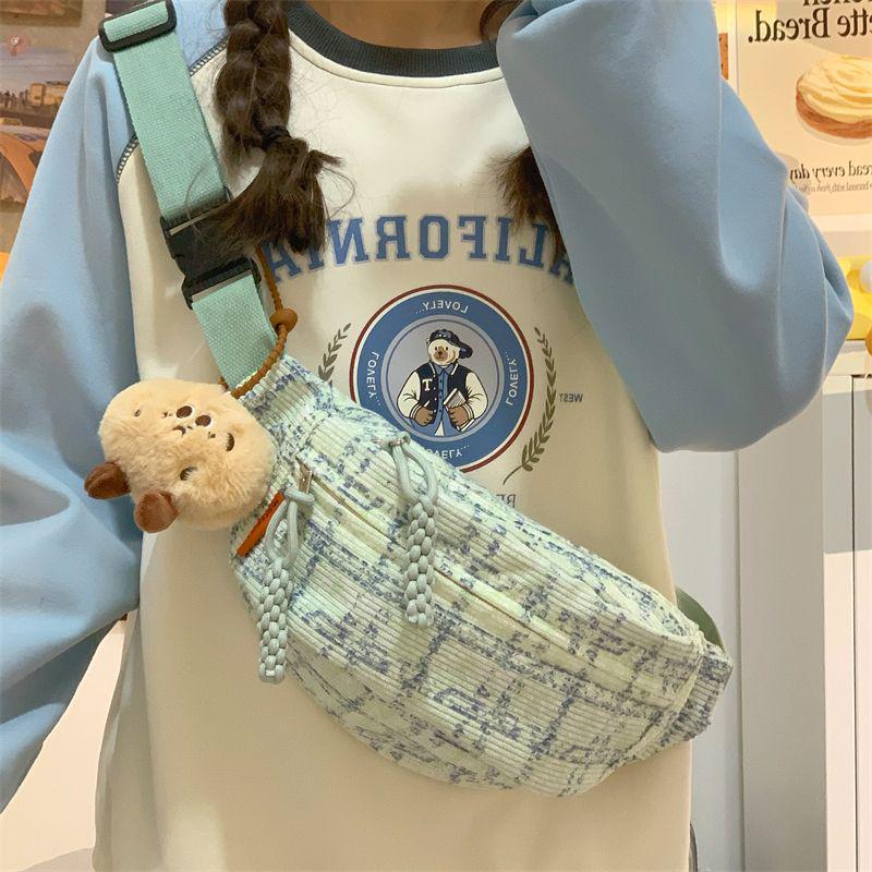 Japanese Cute Plaid Crossbody & Waist Bag – Korean College Style