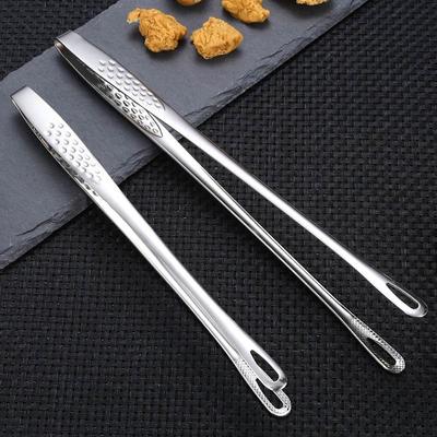 2Pcs L M Long Handle Multifunctional 304 Stainless Steel Barbecue Steak Clip Food Tongs Cooking Tools Non-Slip Kitchen Accessories