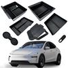 CHIYLE Center Console Storage Organizer for Tesla Model 3 Hidden Armrest Drawer with Cup Model 3 Highland Accessories 7-Piece 2024-2026 Highland,