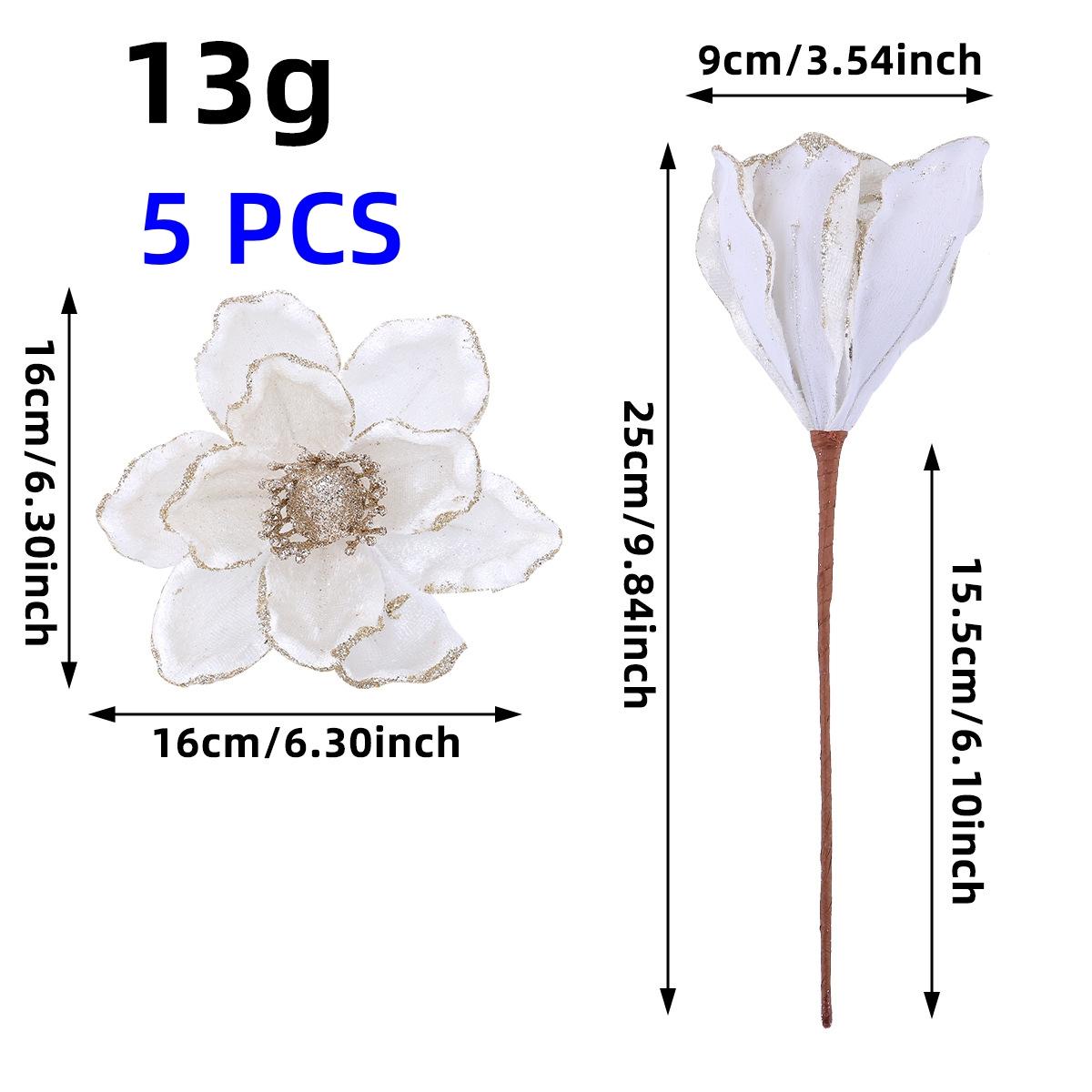 

5 pcs red white Christmas poinsettia flowers, artificial flowers for christmas tree decoration, christmas tree sticker and toppers flower A-5pcs