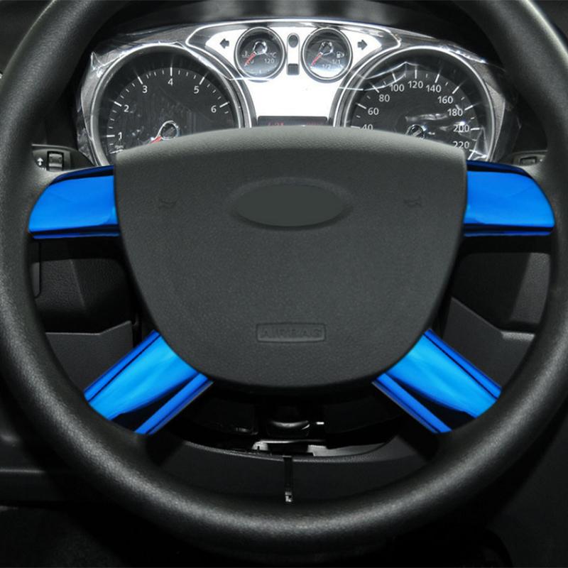 FOAL BURNING 4 teile/satz Edelstahl Auto Lenkrad Dekoration Abdeckung Trim Auto Styling Für Ford Focus 2 MK2