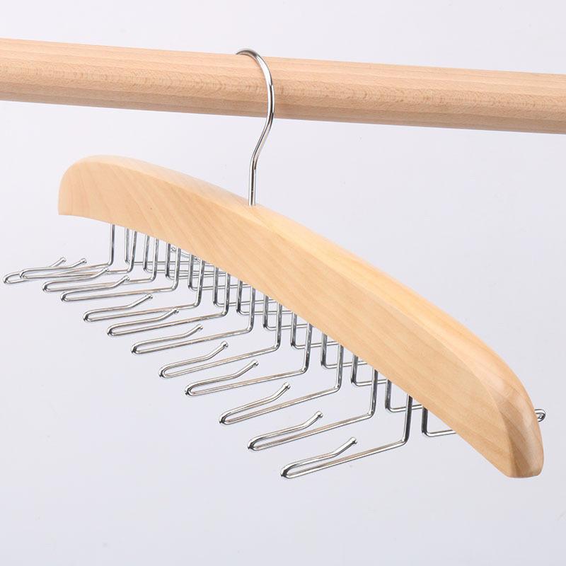 Tie Rack Tie Hanger 24 Hooks Wooden Tie Organizer, Tank Top Hanger, Belt Organizer For Closet,With Upgraded 360°Rotating, Belts