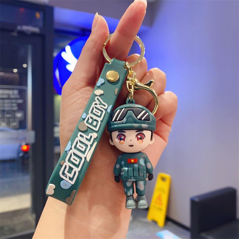 

Изысканный мультяшный брелок Пожарный Полицейский Трехмерная кукла Брелок для машины Маленький подарок Детская игрушка камуфляжный
