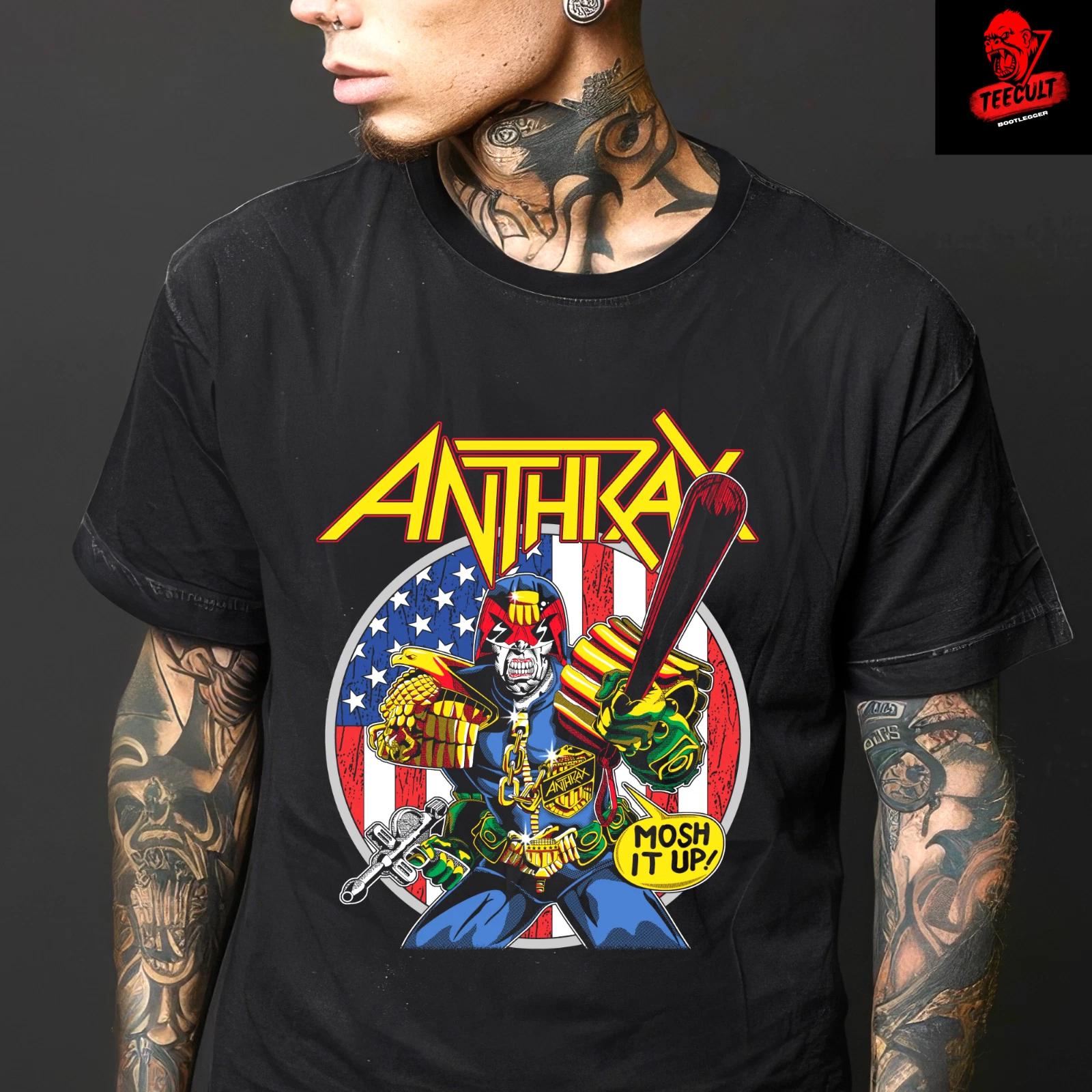Men s and Women s T-shirts Anthrax   Mosh It Up  Heavy Metal Rock Band Unisex Premium XS