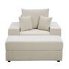Chaise Lounge Chair, 1115 mm Boneless Modular Chaise Lounge Indoor, Oversized Corduroy Reading Chair with Throw Pillows & Armrests, Deep Seat Sofa