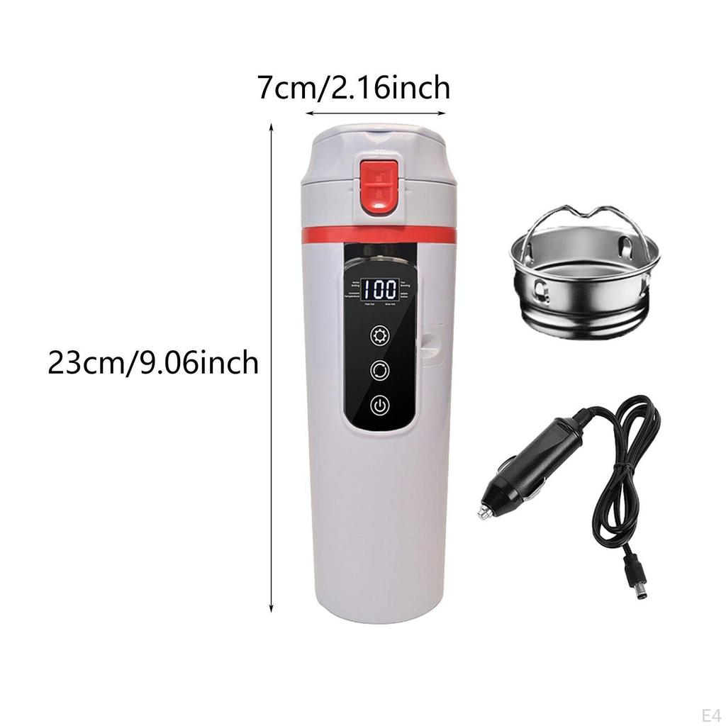 12V 24V Bil Vattenkokare Elektrisk Värme Vattenkopp Vattenkokare, Uppvärmd Mugg för Arbete