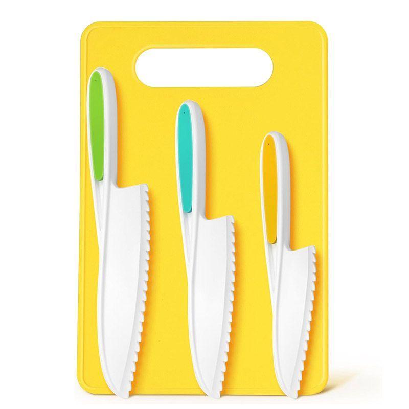 Children s Safe Plastic Fruit and Bread Knife Set for Kitchen Use