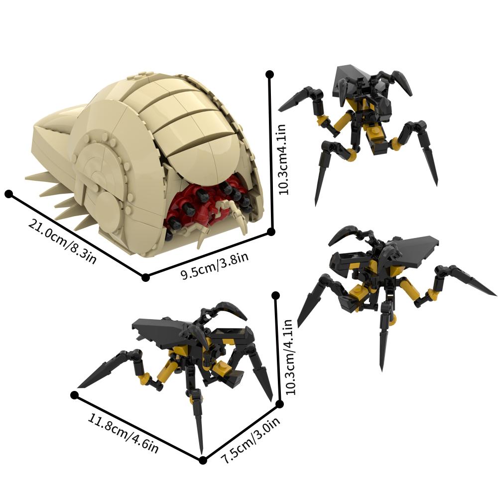 MOC Starship Trooper Gehirnwurm Bausteine Modell Beliebte Spiele Alien Zerg Monster Steine Montage Spielzeug Kinder Geburtstagsgeschenke