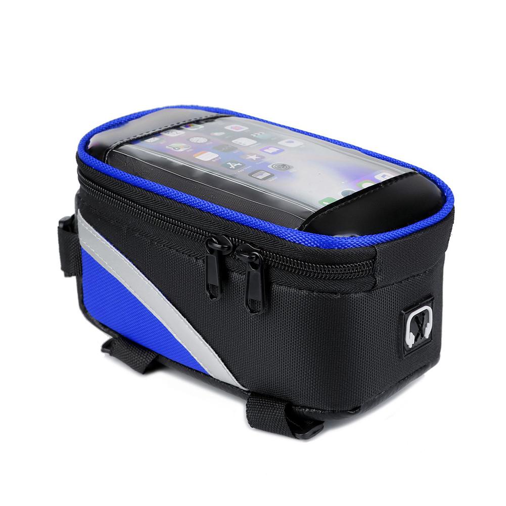 

Bicycle Front Bag Water Repellent Touch Screen Phone Bag Mountain Bike Top Tube Bag Mountain Road Bicycle Accessories синій