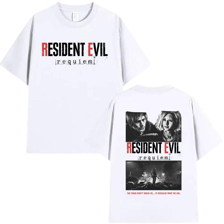 Hot Game Resident Evil Graphic T Shirt Men Women Gothic Clothing Short Sleeve Tshirt Y2k Vintage High Quality Summer Cotton Top