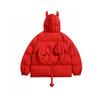 BeatStreet Women Black Gothic Thicken Parkas Jacket Hip Hop Devil Horns Wing Couple Hooded Padded Jacket Streetwear Emo Coat Winter Clothes